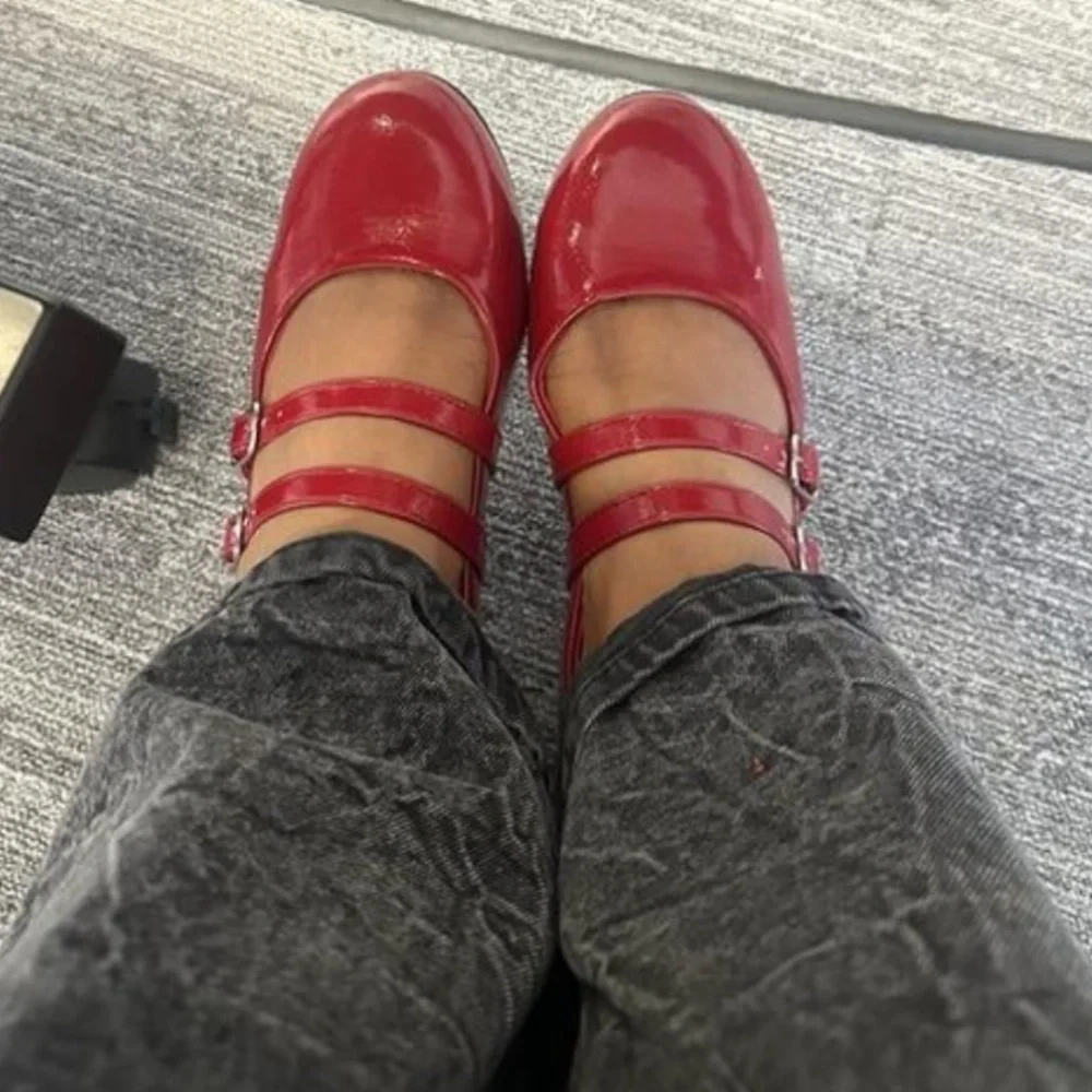 NWT! No Boundaries Women's Red Mary Jane Shoes Double Strap Size 10 - Picture 6 of 12